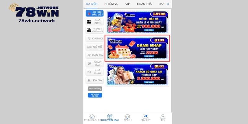 78win đang có chương trình tặng 250k cực kỳ hấp dẫn